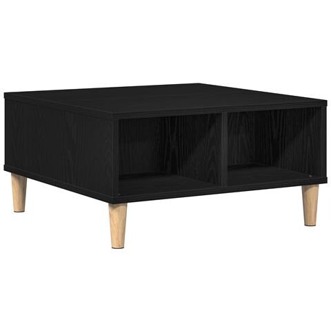 Tavolino da caffè nero in rovere 60x60x30 cm in legno composito - Foto 1