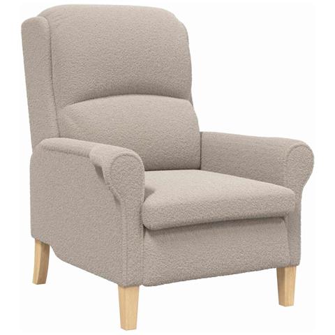 poltrona Grigio chiaro 76 x 94 x 102 cm Tessuto - Foto 1