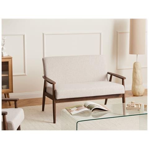 Divano 2 Posti Esrum Tessuto Marrone Scuro /beige - Foto 1