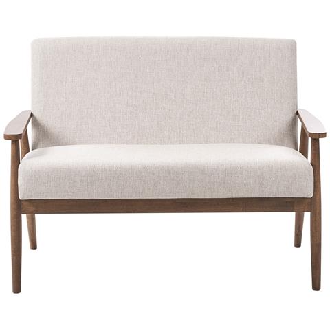 Divano 2 Posti Esrum Tessuto Marrone Scuro /beige - Foto 2