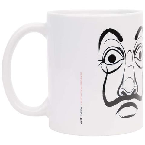 Tazza In Ceramica 330 Ml Collezione La Casa De Papel Solido Lavabile, Bianco - Foto 1