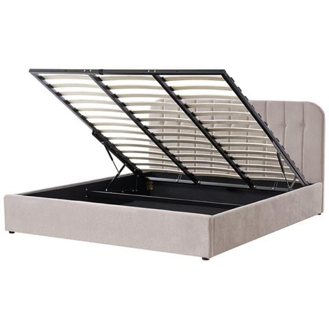 Letto Contenitore Ciniglia Challans 180 X 200 Cm Beige - Foto 2