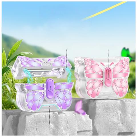 Custodia Protettiva A Farfalla In Tpu Compatibile Con Apple Airpods 4 - Antigraffio, Antipolvere Blue - Foto 4