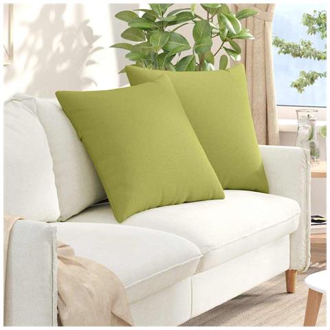 Cuscini da Divano 2 pcs Verde chiaro 80 x 80 cm Tessuto - Foto 2