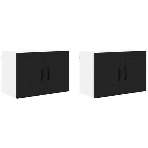 Pensile cucina 2 pcs Nero 60 x 31 x 40 cm Legno multistrato - Foto 1