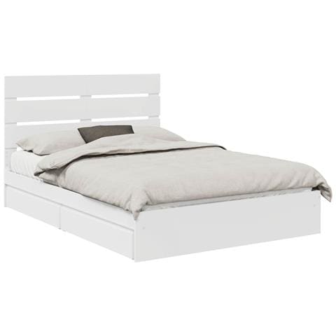 Letto con Contenitore Bianco 160 x 200 cm Legno multistrato - Foto 1