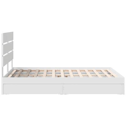 Letto con Contenitore Bianco 160 x 200 cm Legno multistrato - Foto 9