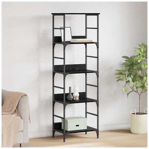 Libreria Rovere Nero 50 x 33 x 153 cm Legno multistrato - Foto 2