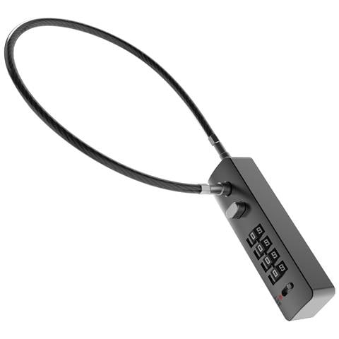 Lucchetto A Cavo Combinato Da 30 Cm - Codice Reimpostabile, Sicurezza Antifurto Black - Foto 2