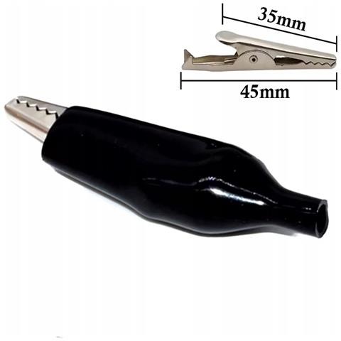 Morsetto Isolato Nero 35mm - Set Di 4 Pezzi | Protezione In Gomma | Connessioni Elettroniche Sicure - Foto 2