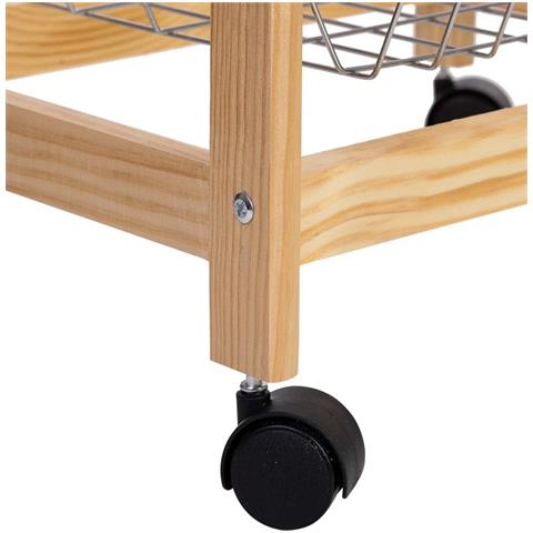 Carrello Cucina In Legno, 47x37x79h Cm, Marrone Chiaro - Foto 8