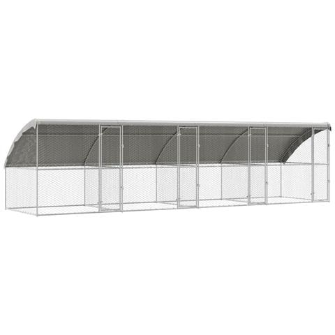 Cuccia per cani 4 pcs Argento 8 x 2 x 2 m Acciaio zincato - Foto 1