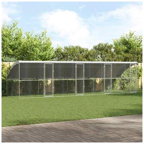 Cuccia per cani 4 pcs Argento 8 x 2 x 2 m Acciaio zincato - Foto 2