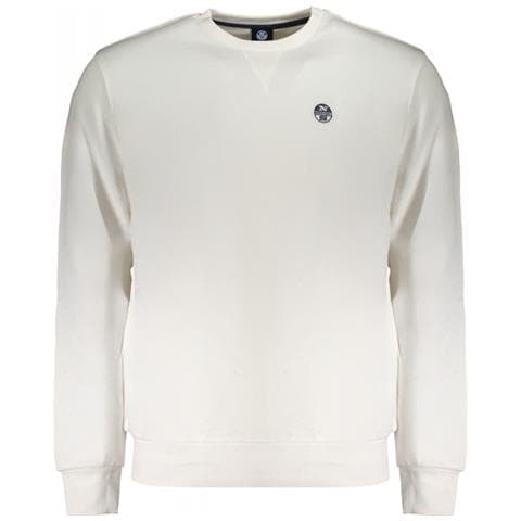 FELPA BIANCA SENZA CERNIERA PER UOMO - Colore: Bianco, Taglia: L - Foto 1