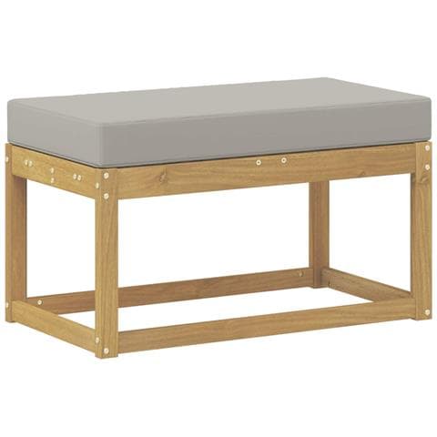 Panca da esterno con cuscino Bianco 80 x 43 x 45 cm - Foto 1
