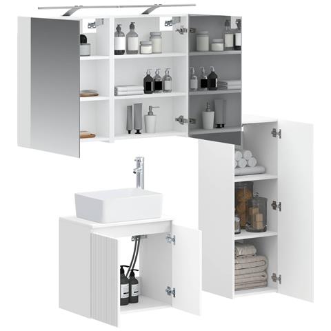 Set di mobili per il bagno 4 pcs Bianco - Foto 2