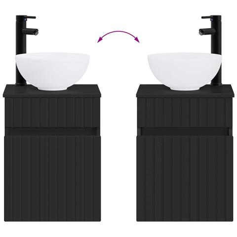 Set di mobili per il bagno 2 pz Nero 33 x 34,5 x 100 cm - Foto 2