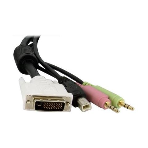 Cavo switch KVM DVI-D Dual Link USB 4 in 1 con audio e microfono 1,8 m - Foto 6