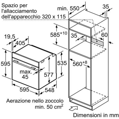 SIEMENS - Forno Elettrico da Incasso HM636GNS1 Capacità 67 L Multifunzione  Ventilato Potenza 800 W Colore Nero / Inox - ePRICE