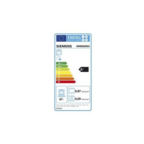 SIEMENS - Forno Elettrico da Incasso HM636GNS1 Capacità 67 L Multifunzione  Ventilato Potenza 800 W Colore Nero / Inox - ePRICE