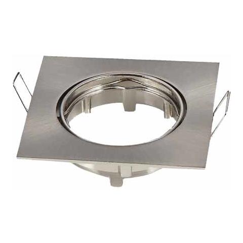 Porta Faretti Led Gu10 Incasso Orientabile Quadrato Nickel Satinato 82x82 Mm Vt-779 Sq 3591 - Foto 2