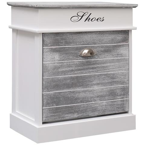 Scarpiera Grigia 50x28x58 Cm In Legno Di Paulownia - Foto 1