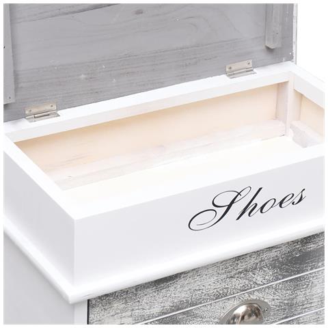 Scarpiera Grigia 50x28x58 Cm In Legno Di Paulownia - Foto 8