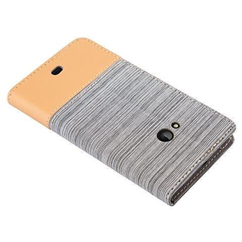 Custodia Compatibile Con Nokia Lumia 540 In Grigio Chiaro Marrone - Coperchio Protettiva Con Chiusura Magnetica, Funzione Stand E Tasca Per Le Carte - Foto 2
