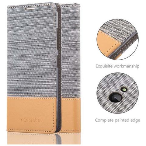 Custodia Compatibile Con Nokia Lumia 540 In Grigio Chiaro Marrone - Coperchio Protettiva Con Chiusura Magnetica, Funzione Stand E Tasca Per Le Carte - Foto 9