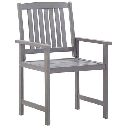 Set Da Pranzo Da Giardino 5 Pz Grigio Legno Massello Di Acacia - Foto 2