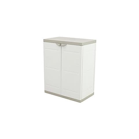 Titanio Plastiken Bassa 2 Armadio Con Ripiani Porta-l70xp44xh88cm Beige E Talpa-interni Ed Esterni - Foto 1