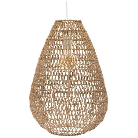 Lampada A Sospensione In Metallo E Carta - H 55 Cm - Beige - Foto 1
