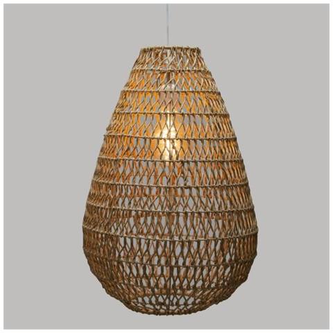 Lampada A Sospensione In Metallo E Carta - H 55 Cm - Beige - Foto 3