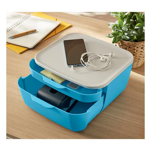 53570061 vassoio da scrivania Polistirene (PS) Blu, Bianco - Foto 2