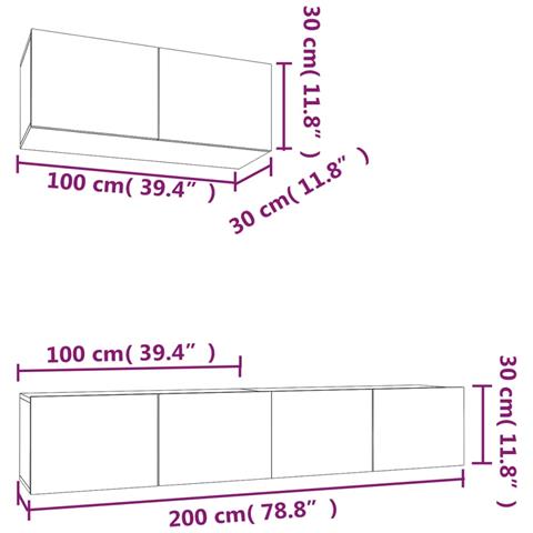 Set Mobili Porta TV 3 pz Bianco in Legno Multistrato - Foto 10