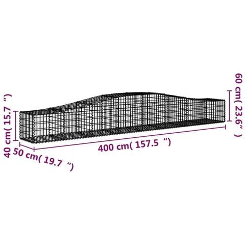 Cesto Gabbione Ad Arco 400x50x40/60 Cm Ferro Zincato - Foto 4