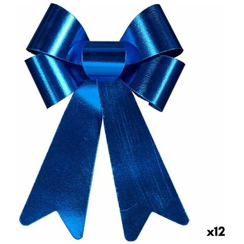 Fiocco Decorazione Natalizia Azzurro Pvc 24 X 36 X 5 Cm (12 Unità) - Foto 1