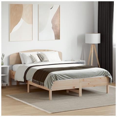 Giroletto Con Testiera 120x190 Cm In Legno Massello Di Pino - Foto 3