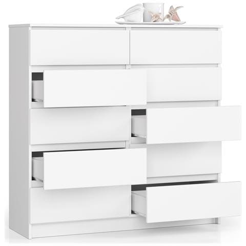 Cassettiera K120, 10 cassetti, 120x40x121 cm, Colore Bianco - Foto 2