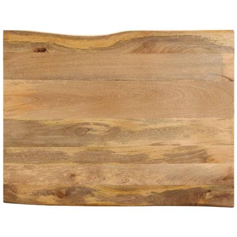 Piano Per Tavolo 90x80x2,5cm Bordi Vivi In Legno Massello Mango - Foto 1