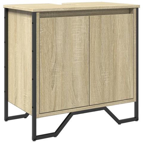 Mobile Lavabo Bagno Rovere Sonoma 60x35x60 Cm In Truciolato - Foto 2