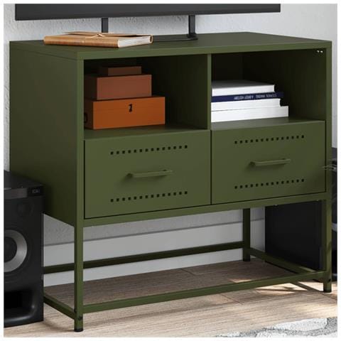 Mobile Tv Verde Oliva 68x39x60,5 Cm In Acciaio - Foto 10