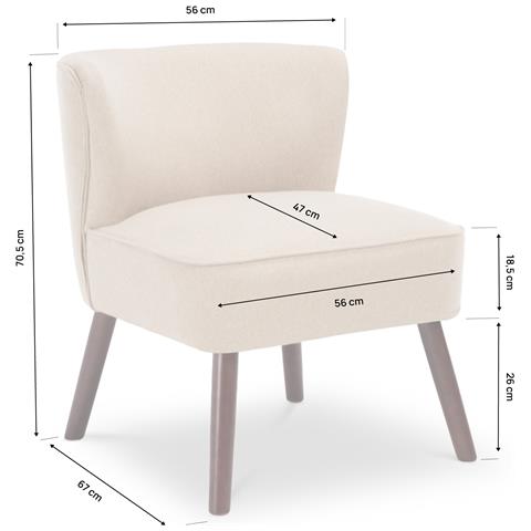 Set Di 2 Poltrone Cocktail Jofi In Tessuto Beige - Foto 8