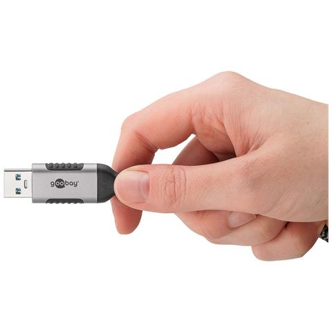 Goobay 74399 adattatore per inversione del genere dei cavi USB 3.0 type A RJ45 Nero, Argento - Foto 11