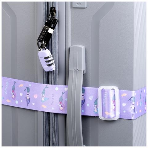 Kit Di Sicurezza Per Bagagli: Cintura Per Bagagli, Lucchetto E Etichetta Per Bagagli. Design Sirene. - Foto 2