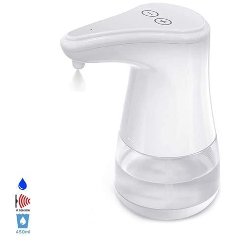 Dispenser Automatico A Infrarossi Con Dosaggio Regolabile Per Gel Idroalcolico O Sapone A Goccia Da 360 Ml. 10x13x19,5 Cm. Colore Bianco - Foto 1