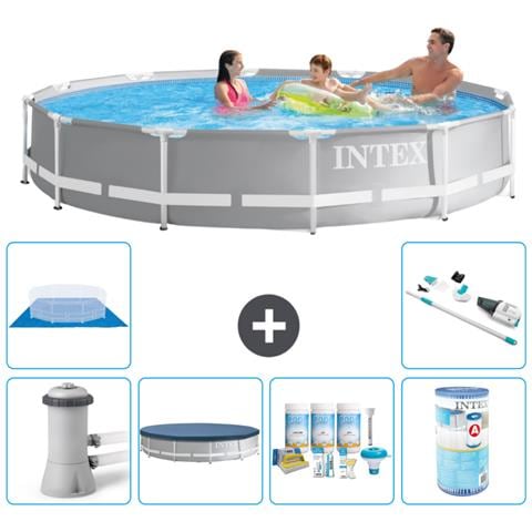 Piscina Fuori Terra - In Giro - 366x76 Cm - Grigio - Include Accessori Coordinati A2133 - Foto 1