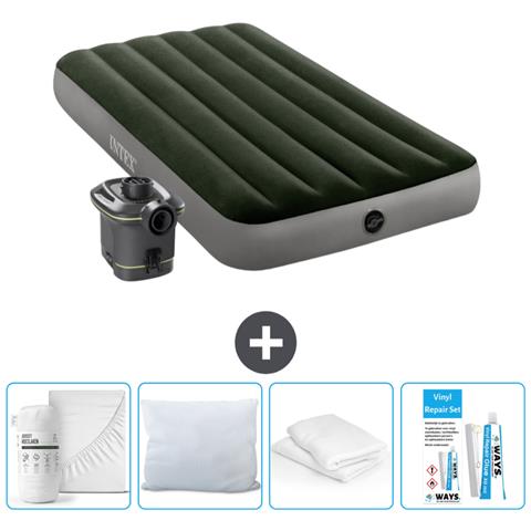 Set Materassino Gonfiabile - 191x99x25 Cm - Verde - Include Accessori Coordinati Cb15 - Foto 1