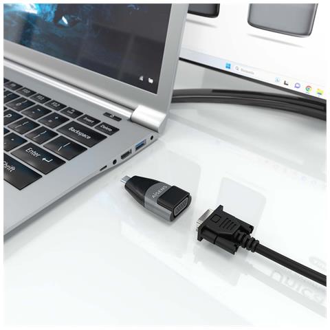 A109-0863 adattatore per inversione del genere dei cavi VGA USB C Nero, Grigio - Foto 5