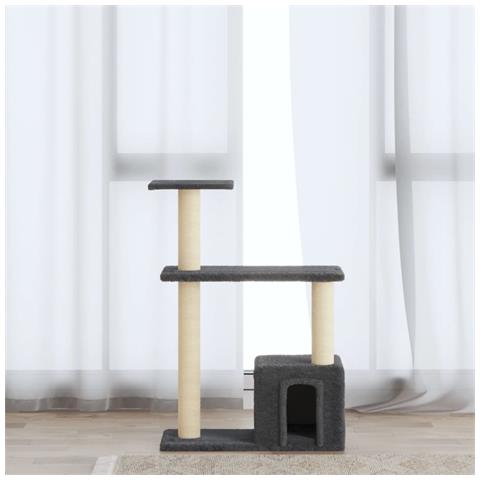 Lusso Casadino - Albero Per Gatti Con Tiragraffi In Sisal Grigio Scuro 70 Cm - Foto 6